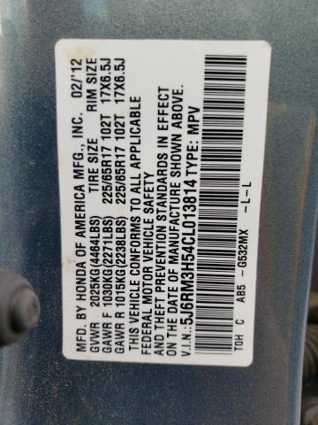 Photo 10 from auction – 2012 HONDA CR-V EX with VIN 5J6RM3H54CL013814