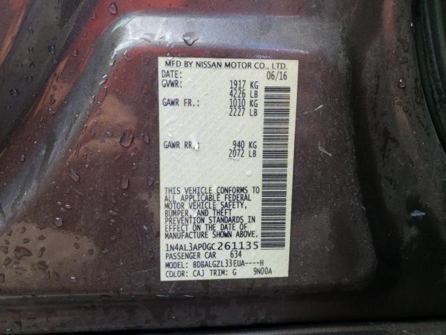 Photo 10 from auction – 2016 NISSAN ALTIMA 2.5 with VIN 1N4AL3AP0GC261135