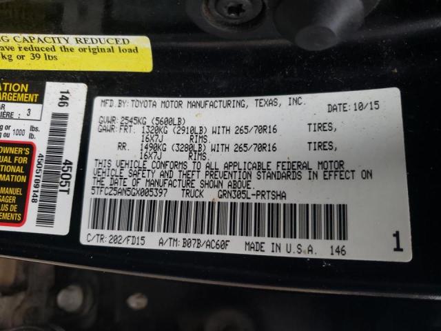 Photo 10 from auction – 2016 TOYOTA TACOMA DOU with VIN 5TFCZ5AN5GX005397