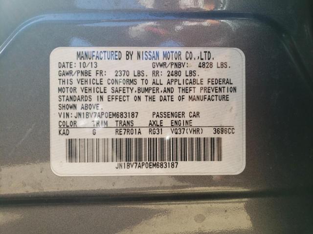 Photo 10 from auction – 2014 INFINITI Q50 BASE with VIN JN1BV7AP0EM683187