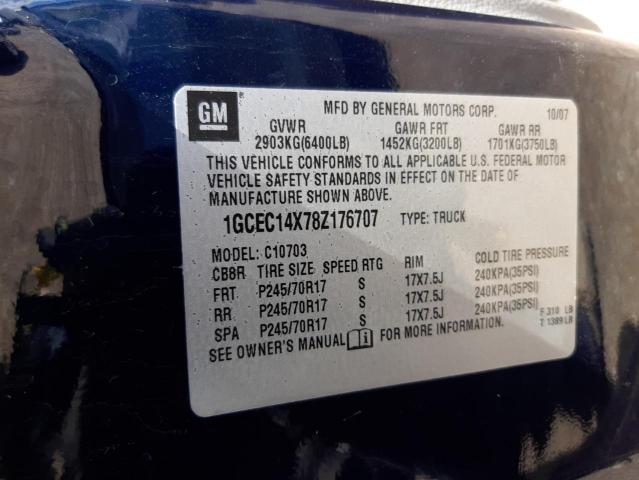 Photo 10 from auction – 2008 CHEVROLET SILVERADO with VIN 1GCEC14X78Z176707