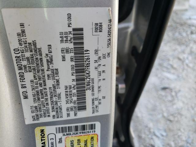 Photo 10 from auction – 2015 LINCOLN MKZ with VIN 3LN6L2GK7FR626119