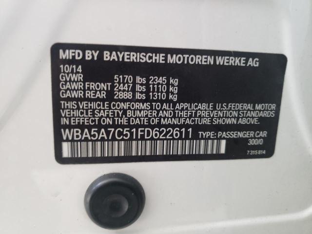 Photo 10 from auction – 2015 BMW 528 XI with VIN WBA5A7C51FD622611