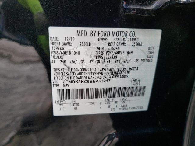 Photo 10 from auction – 2011 FORD EDGE LIMIT with VIN 2FMDK3KC6BBA63217