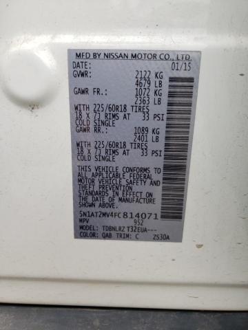 Photo 10 from auction – 2015 NISSAN ROGUE S with VIN 5N1AT2MV4FC814071
