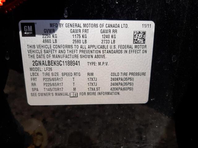 Photo 10 from auction – 2012 CHEVROLET EQUINOX LS with VIN 2GNALBEK9C1188941