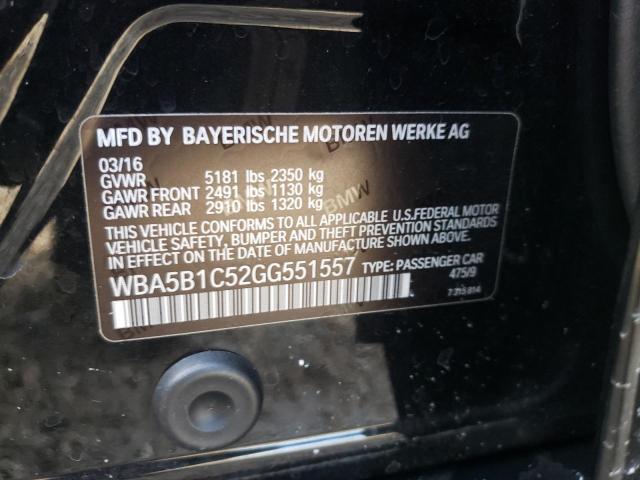 Photo 10 from auction – 2016 BMW 535 I with VIN WBA5B1C52GG551557