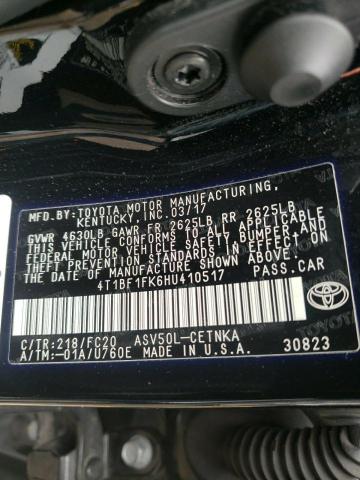Photo 10 from auction – 2017 TOYOTA CAMRY LE with VIN 4T1BF1FK6HU410517