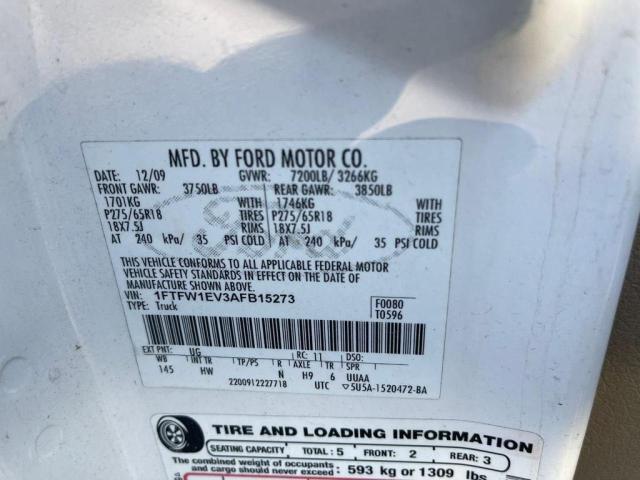Photo 10 from auction – 2010 FORD F150 SUPER with VIN 1FTFW1EV3AFB15273
