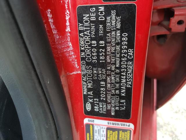 Photo 10 from auction – 2013 KIA RIO LX with VIN KNADM4A39D6299980