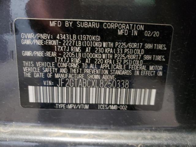 Photo 10 from auction – 2020 SUBARU CROSSTREK with VIN JF2GTABCXL8250338