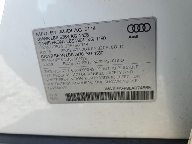 Photo 10 from auction – 2014 AUDI Q5 PREMIUM with VIN WA1LFAFP8EA074865