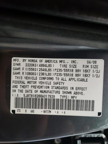 Photo 10 from auction – 2008 ACURA RDX with VIN 5J8TB18288A017929