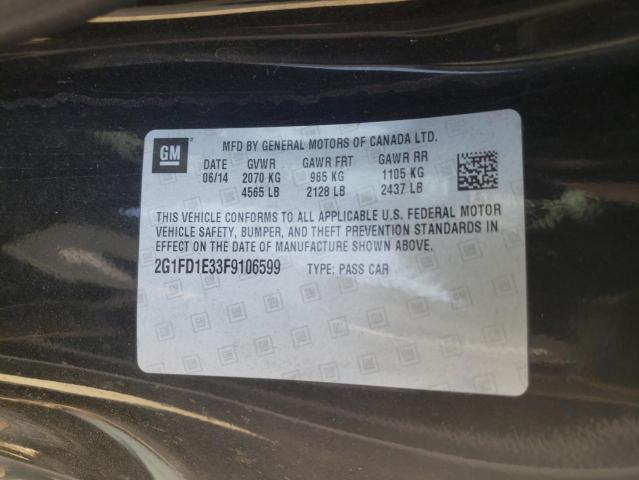 Photo 10 from auction – 2015 CHEVROLET CAMARO LT with VIN 2G1FD1E33F9106599