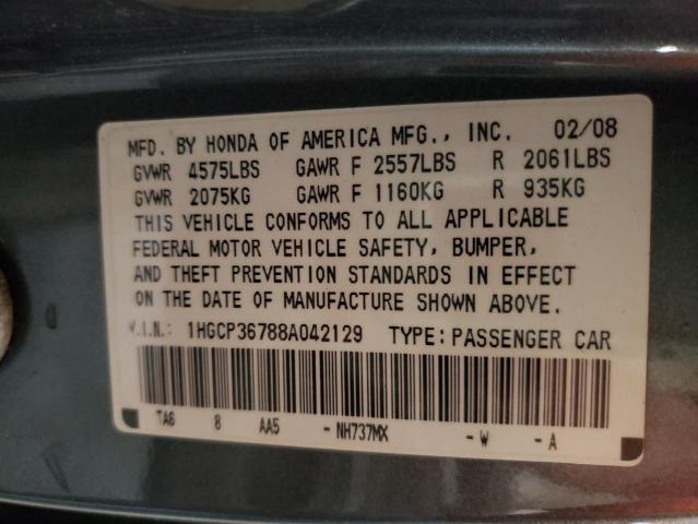 Photo 10 from auction – 2008 HONDA ACCORD EX with VIN 1HGCP36788A042129