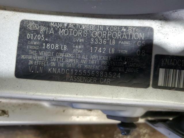Photo 10 from auction – 2005 KIA RIO with VIN KNADC125556383524