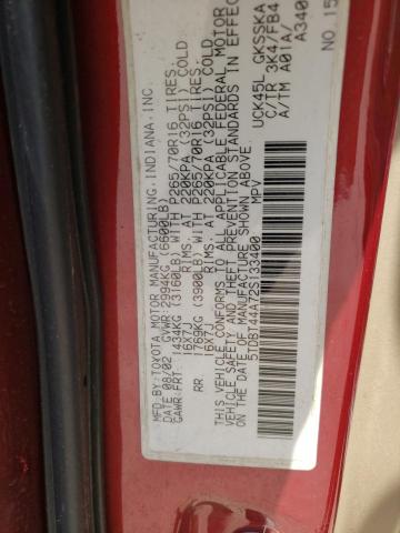 Photo 10 from auction – 2002 TOYOTA SEQUOIA SR with VIN 5TDBT44A72S133400