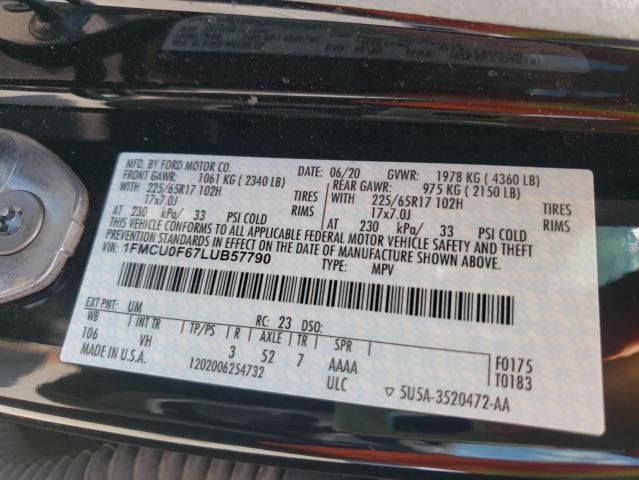 Photo 10 from auction – 2020 FORD ESCAPE S with VIN 1FMCU0F67LUB57790