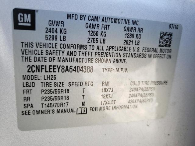 Foto 10 de la subasta – 2010 CHEVROLET EQUINOX LT con VIN 2CNFLEEY8A6404388