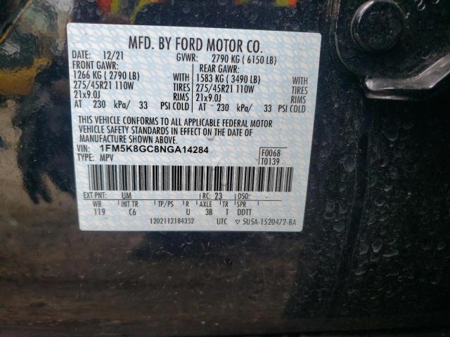 Photo 10 from auction – 2022 FORD EXPLORER S with VIN 1FM5K8GC8NGA14284