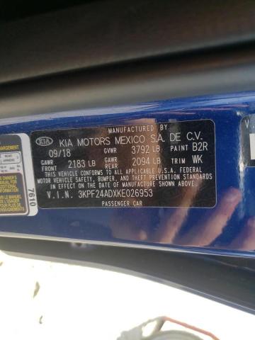 Photo 10 from auction – 2019 KIA FORTE FE with VIN 3KPF24ADXKE026953