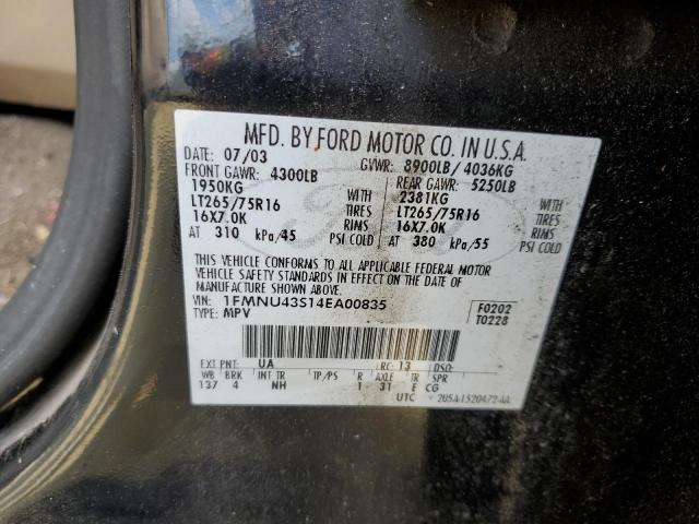 Photo 10 from auction – 2004 FORD EXCURSION with VIN 1FMNU43S14EA00835