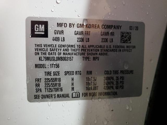 Photo 10 from auction – 2021 CHEVROLET TRAILBLAZE with VIN KL79MUSL0MB003157