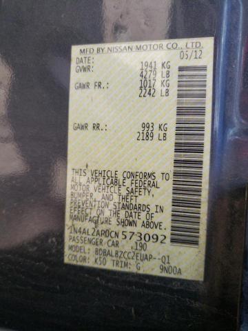 Photo 10 from auction – 2012 NISSAN ALTIMA BAS with VIN 1N4AL2AP0CN573092