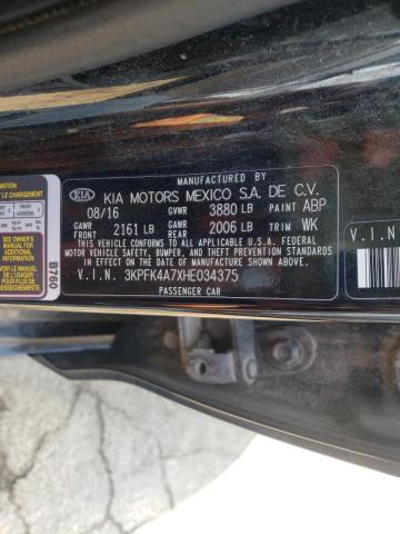 Photo 10 from auction – 2017 KIA FORTE LX with VIN 3KPFK4A7XHE034375