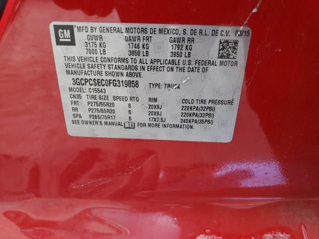 Photo 10 from auction – 2015 CHEVROLET SILVERADO with VIN 3GCPCSEC0FG319858