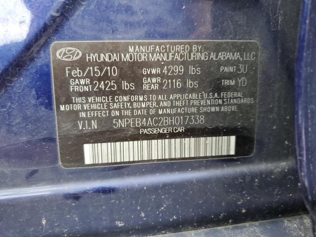 Photo 10 from auction – 2011 HYUNDAI SONATA GLS with VIN 5NPEB4AC2BH017338