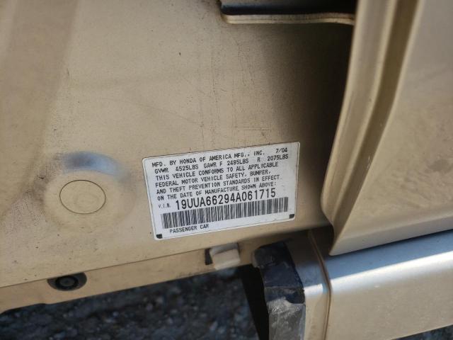 Photo 10 from auction – 2004 ACURA TL with VIN 19UUA66294A061715