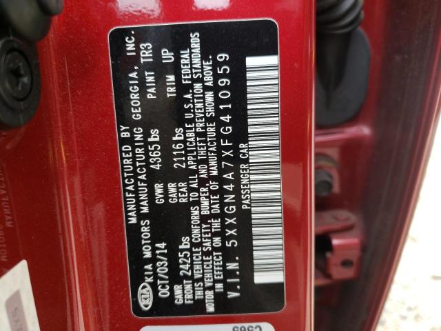 Photo 10 from auction – 2015 KIA OPTIMA EX with VIN 5XXGN4A7XFG410959
