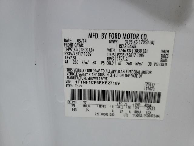 Photo 10 from auction – 2014 FORD F150 with VIN 1FTNF1CF6EKE27169