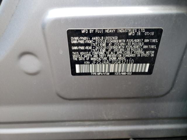 Photo 10 from auction – 2016 SUBARU FORESTER 2 with VIN JF2SJAAC7GG432110