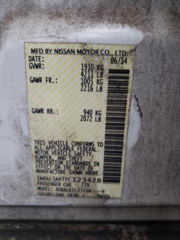 Photo 10 from auction – 2015 NISSAN ALTIMA with VIN 1N4AL3AP7FC123428