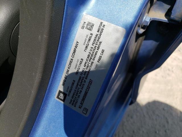 Photo 10 from auction – 2014 CHEVROLET SPARK LS with VIN KL8CB6S99EC521237