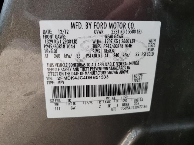 Photo 10 from auction – 2013 FORD EDGE SEL with VIN 2FMDK4JC4DBB51533