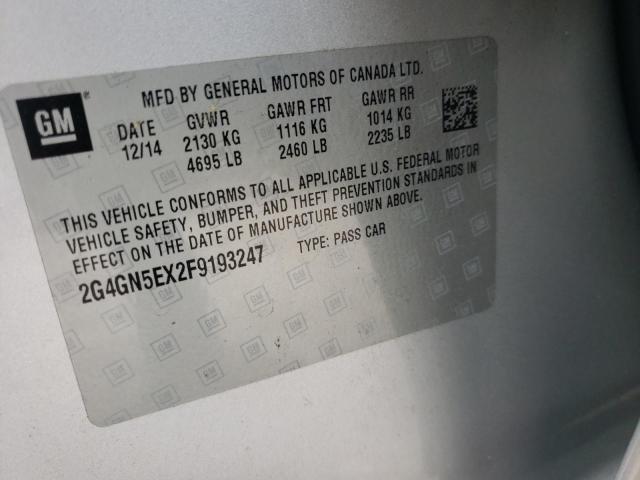 Photo 10 from auction – 2015 BUICK REGAL PREM with VIN 2G4GN5EX2F9193247