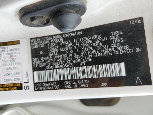 Photo 10 from auction – 2007 TOYOTA 4RUNNER SR with VIN JTEBU14R878083955