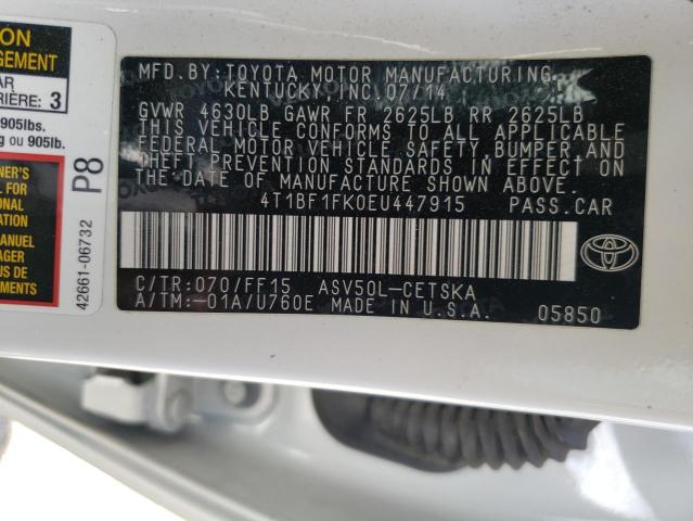 Photo 10 from auction – 2014 TOYOTA CAMRY L with VIN 4T1BF1FK0EU447915