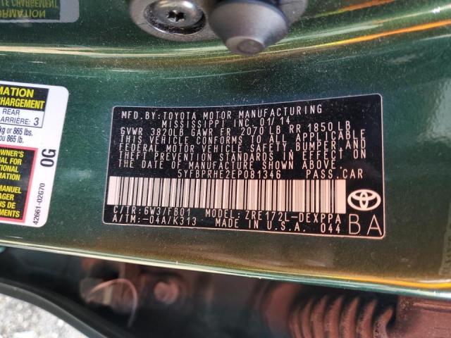 Photo 10 from auction – 2014 TOYOTA COROLLA EC with VIN 5YFBPRHE2EP081346