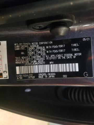 Photo 10 from auction – 2021 TOYOTA 4RUNNER SR with VIN JTERU5JR2M5939077