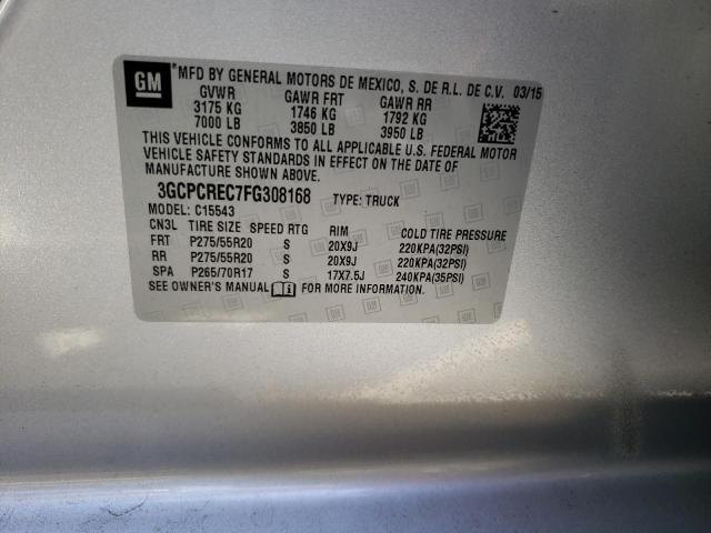 Photo 10 from auction – 2015 CHEVROLET SILVERADO with VIN 3GCPCREC7FG308168