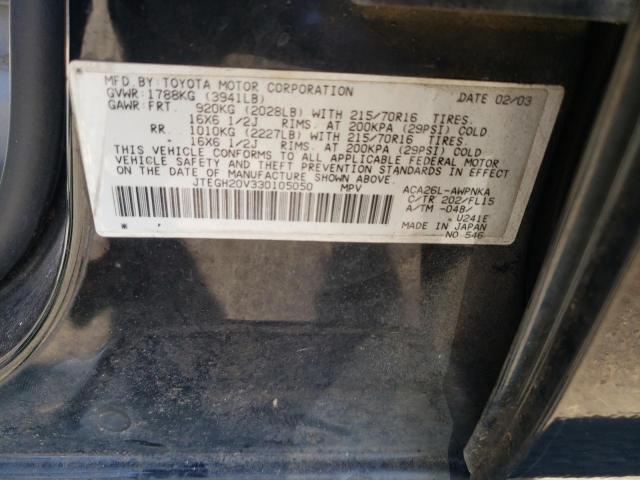 Photo 10 from auction – 2003 TOYOTA RAV4 with VIN JTEGH20V330105050