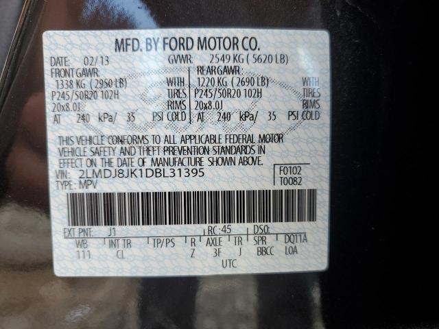 Photo 10 from auction – 2013 LINCOLN MKX with VIN 2LMDJ8JK1DBL31395