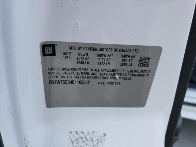 Photo 10 from auction – 2012 CHEVROLET IMPALA LS with VIN 2G1WF5E34C1163552