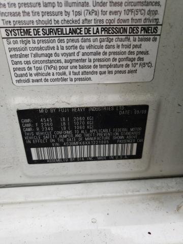 Photo 10 from auction – 2010 SUBARU LEGACY 2.5 with VIN 4S3BMFK6XA1221005