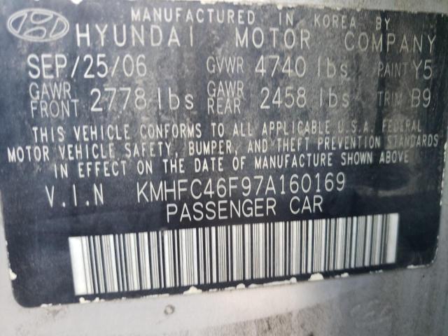 Photo 10 from auction – 2007 HYUNDAI AZERA SE with VIN KMHFC46F97A160169