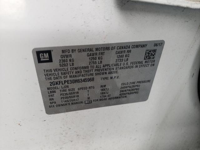 Photo 10 from auction – 2017 GMC TERRAIN SL with VIN 2GKFLPE30H6345968